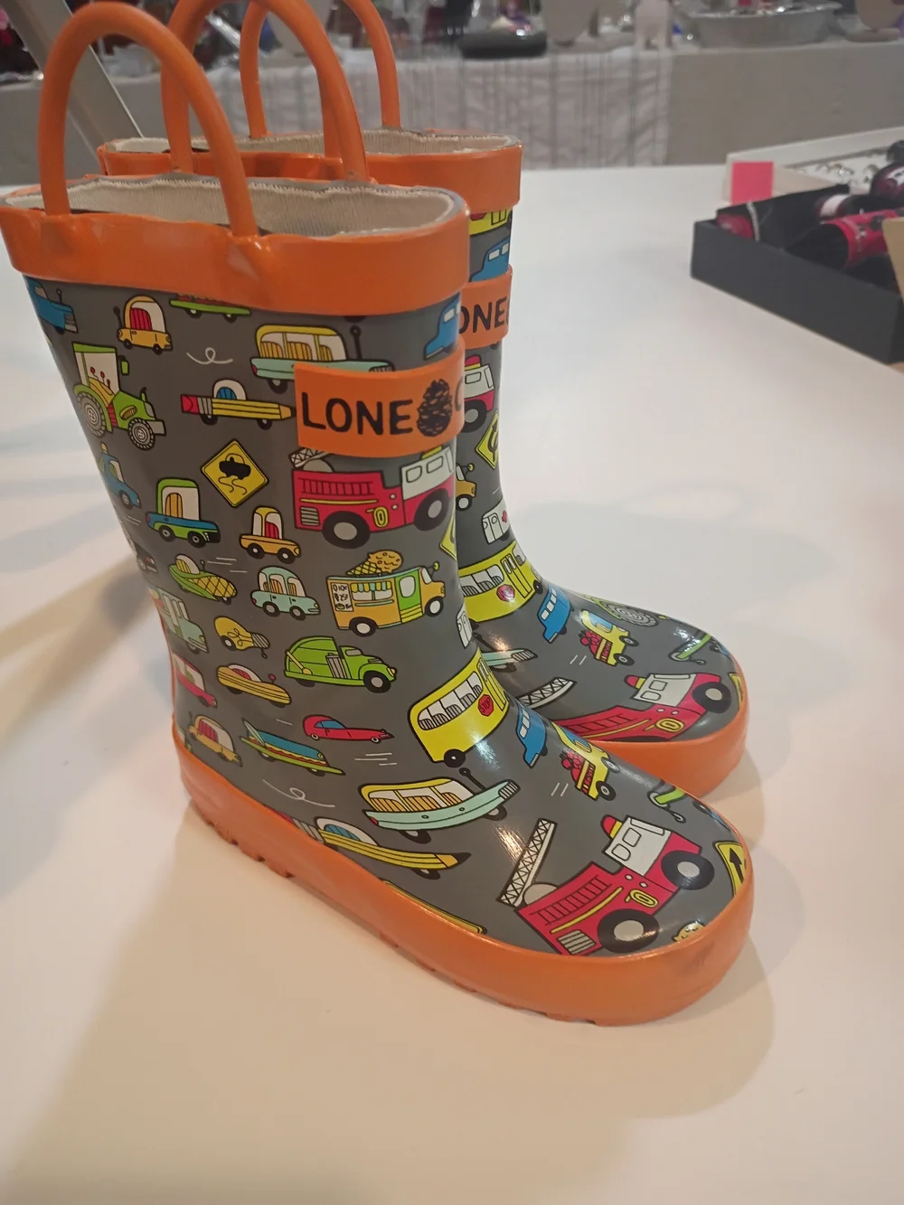 Lone Cone Vehicle Print Rain Boots